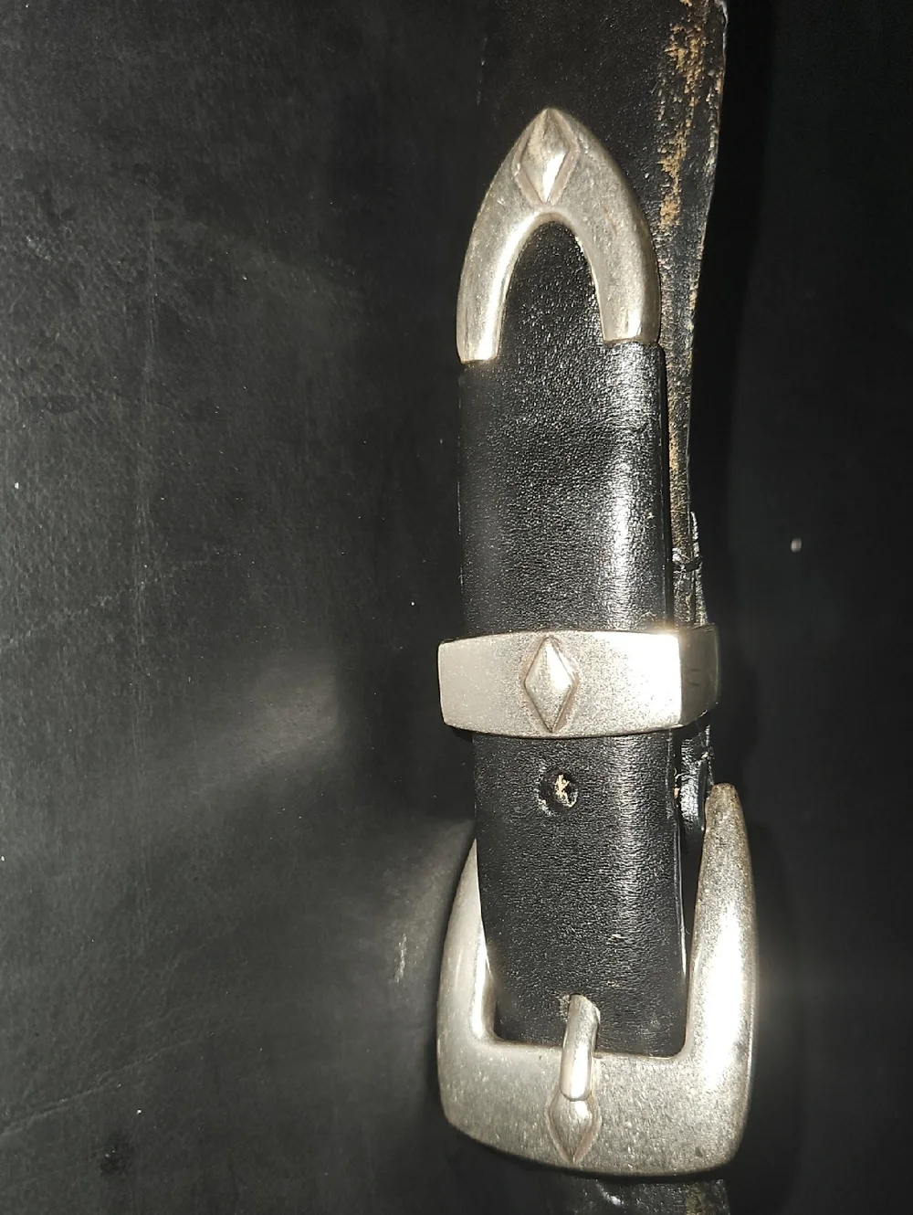 Cabela's Black Leather Men’s Belt with Silver Buckle Size 46